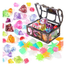 40 Pezzi Giocattoli Piscina con Gemme Immersione Includono Diamanti Colorati Incastonati Giocattolo Immersione Scrigno Giocattolo Nuoto