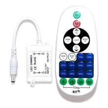 Dimmbarer LED-Lichtcontroller für Einfarbige LED-Streifen, Leuchtreklamen, 12-24 V Gleichstrom mit Fernbedienung für Zuhause und Schränke