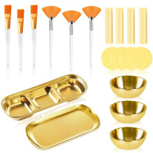 23Pcs Esthetician Supplies Mixing Bowls Serving Tray Compartment Serving Tray Facial Fan Brushes Face Mask Applicator