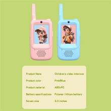 2Pcs Video Walkie Talkies for Kids Handheld Intercom WiFi Walkies Talkies Voice Changing for Camping Travel