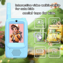 2Pcs Video Walkie Talkies for Kids Handheld Intercom WiFi Walkies Talkies Voice Changing for Camping Travel