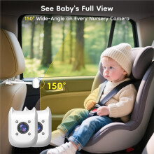Dual Baby Car Camera - 6.86Inch 1080P Split-Screen Monitor for Car Back Baby Camera, Easy Install