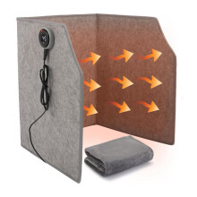 Under Desk Leg Warmer with Blanket, Foldable Space Heater with Timer & Thermostat, Electric Foot Heater Panel EU Plug