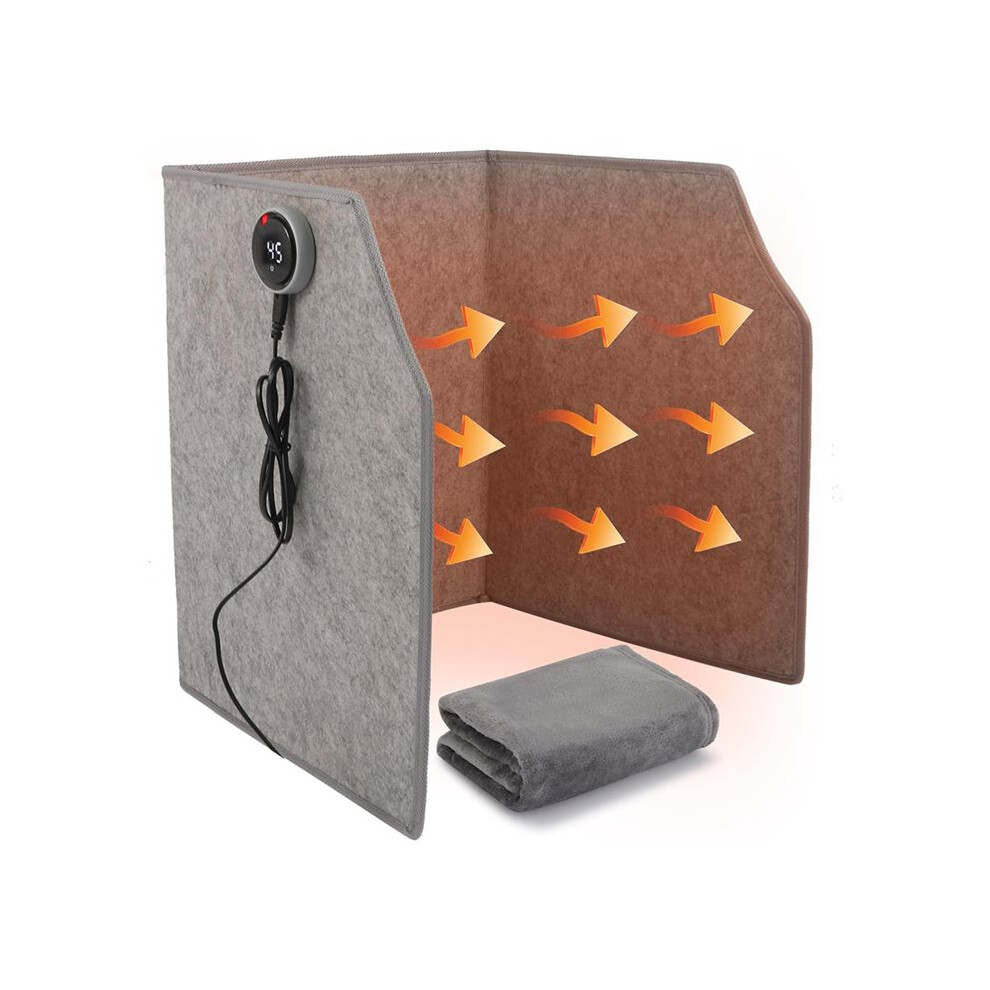 Under Desk Leg Warmer with Blanket, Foldable Space Heater with Timer & Thermostat, Electric Foot Heater Panel EU Plug
