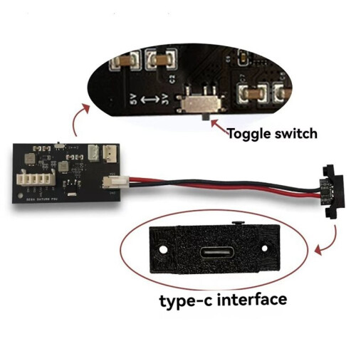 For  Saturn PSU Game Console Power Board Modified Type-C Interface 15V/3A Plug and 1