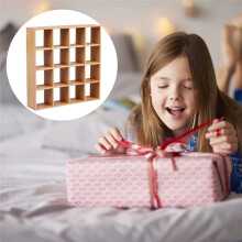 1: 12 Dollhouse Miniature Wooden Storage Rack 16 Grid Shelves Doll House Wall Rack Bookshelf Display Accessories