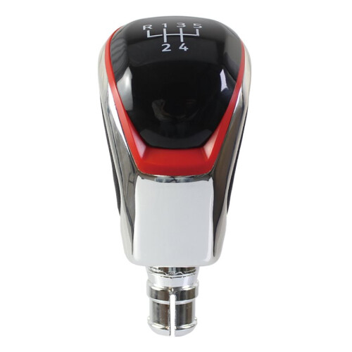 For   8 Manual Shift Knob Cover 5/6 Speed Genuine Leather Gear Shift  Red Electroplating 5 Speed