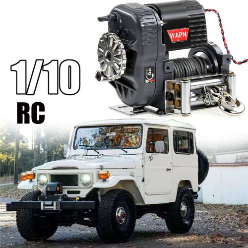 Simulation Automatic Winch for 1/10 1/8 RC Crawler Car Metal Automatic Simulation Simulated Winch RC Upgrade Parts 2