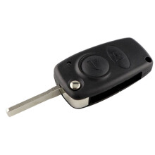 Folding Flip Remote Car Key Shell Case for 166, 2 Button Uncut Blade Replacement Key Fob Housing
