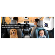 Câmera de Bebê para Carro para 2 Crianças - Monitor de Bebê com Tela Dividida de 6,86" 1080P para Cadeirinha de Carro, Rotação Completa de 360,