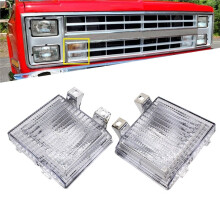 1Pair Chrome Front Turn Signal Side Corner Lights Shell 918045 918046 for Chevy Pickup Truck 83-88 GM2520110