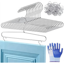 Set van 12 Verfhangers voor Kastdeuren, met 60 Stuks Verchroomde Metalen Schroefhaken, Verfdroogrek voor Het Spuiten van Verf in Kasten B