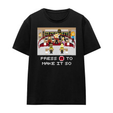 (S, Black) Star Trek Womens/Ladies Make It So Pixel T-Shirt