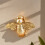 1PC, A Golden Bee-Shaped Wall Decoration  Wall Hanging 3