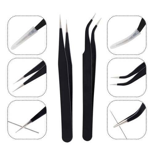 3D Printer Nozzle Cleaning Kit - 10PCS 0.4mm Needles, Tweezers, and Brushes 2