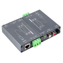1Pair Audio to Ethernet Extender 3.5mm Jack RCA Audio to RJ45 Network Cable Extender Network Signal Extender