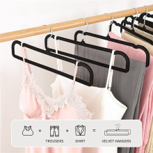 10 Pcs Velvet Hangers Non Slip,Black Thin Space Saving Clothes Hanger for Closet Storage,Durable Bra Jean Pants Organizer