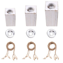 Rustic Flameless Candles, White Rustic Farmhouse Decor, Farmhouse Candle Holder for Valentines Holiday Party Home Decor