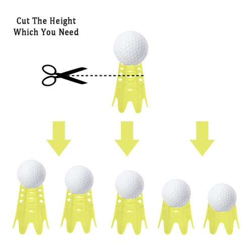 10Pcs  Mat Tees, Simulator Tees,Practice  Tees for Driving Range,Home  Tees for  Training,Yellow S 1