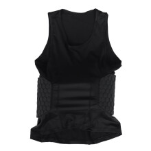 Men's Rib Protector Padded Vest Compression Shirt Training Vest with 3-Pad for Football Soccer Basketball Hockey Protective Gear XL