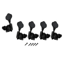 5 StüCke Gitarre ZubehöR Archaistisch ÖFfnen Bass Gitarre StimmschlüSsel Pegs Mechaniken Tuner Schwarz 1L4R für 5 Saiten Bass Schwarz