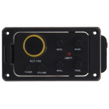 KLT-10B 4 Band EQ Equalizer Preamp Guitar Pickup with Tuner Hard Bridge Piezo Pickup for Guitar 36 and 38 Acoustic Guitar with Endpin Cover