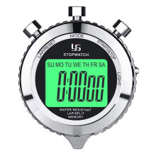 YS Digitale Stopwatch-Timer Metalen Stopwatch met Achtergrondverlichting, 2 Ronden Stopwatch Timer voor Sportwedstrijden