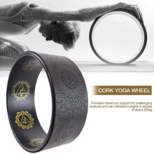 Yoga Wheel Natural Yoga Auxiliary Wheel Massage Mandala Pattern Wheel Backbend Artifact Pilates Yoga Circle