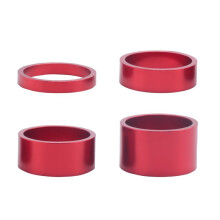 4 Pezzi / Set 5/10/15/20 mm Cuffia nel Lega di Alluminio Distanziale Stelo MTB 28.6Mm Tappo Rondella Forcella per Bici da Strada Ciclismo, Rosso