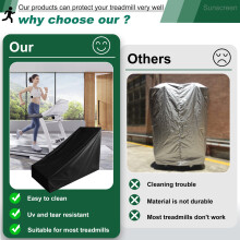 Non-Folding Treadmill Cover Treadmill Protective Cover Suitable for Indoor or Outdoor (Black)
