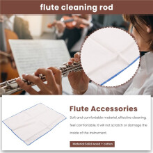 Wooden Flute Cleaning Rod Flute Cleaning Cloth Flute Care Kit Flute Accessories