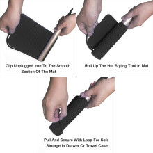 Black Silicone Heat Resistant Travel Mat, Anti-Heat Pad for Hair Straighteners, Curling Irons, Flat Irons and Other Hot Styling Tools