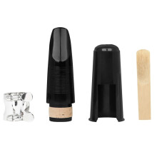 Ensemble D'Embouchures de Clarinette Clip en MéTal Fileté Embouchure en LièGe ABS Embouchure D'Anche pour Clarinette 4 PièCes