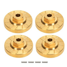4 Stuks Messing Wiel Zeskantnaaf Adapter Contragewicht Remschijf voor 1/18 FMS EAZYRC RocHobby RC Auto Upgrade Onderdelen, Geel