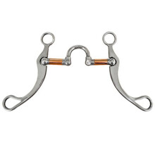 Mors de Filet en Acier Inoxydable Mors de Cheval Mors de Filet Western pour Mors D'EntraîNement de la Bouche avec Port en Cuivre