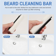 Beard Cleaning and Holder Set Cleaning Tool, 1Beard Cleaning and 1 Cleaning Bar Holder, for Men Bathroom Sink Shaving