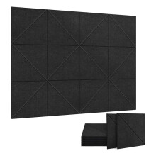 12 Stuks Akoestische Panelen, 12 X 12 Inch Decoratieve Geluidsisolatiepanelen, Akoestische Wand- en Plafondpanelen Zwart