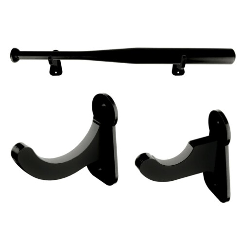 1 Pair Acrylic Baseball Wall Mounted Holder Baseball Bat Display Softball Bats Rack Collection Bracket Black 2