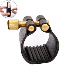 Alto Saxophone Ligature Fastener Compact Durable Artificial Leather for Alto Saxophone Rubber Mouthpiece