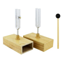 Confezione da 2 Diapason Vibranti 440HZ con Scatola di Risonanza per Terapia del Suono, Yoga, Meditazione e Rilassamento