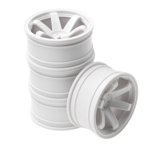 4Pc 1/10 -Road Drift Car 52X26MM Cubo de Roda 1.9 Polegadas Climb Car Wheel Rim para HSP  HPI  TT02, Branco