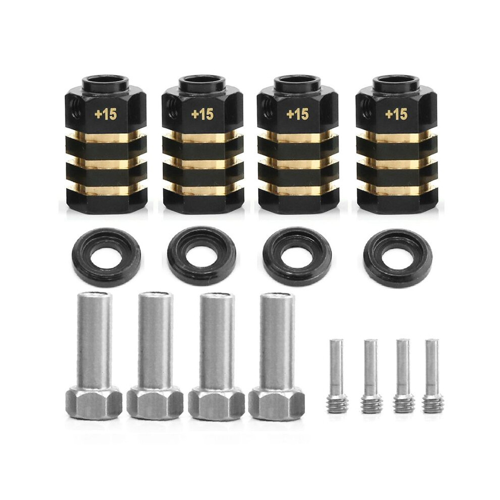 Saudism Rc Brass Spacers Wheel Hex Hub Extenders For Trx4 Trx6 Wheels Extension Hex Drive Adapter(+15Mm Thickness)