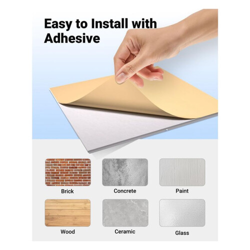 Painéis de Parede À Prova de Som de 12 Pacotes, Painéis Acústicos Autoadesivos À Prova de Som de 12x12x0,4 Polegadas para Casa, Escritório 2