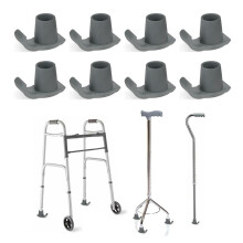 8 Pcs Walker Ski Glider Replacement Kit - Anti-Slip Plastic Walking Aid Accessory
