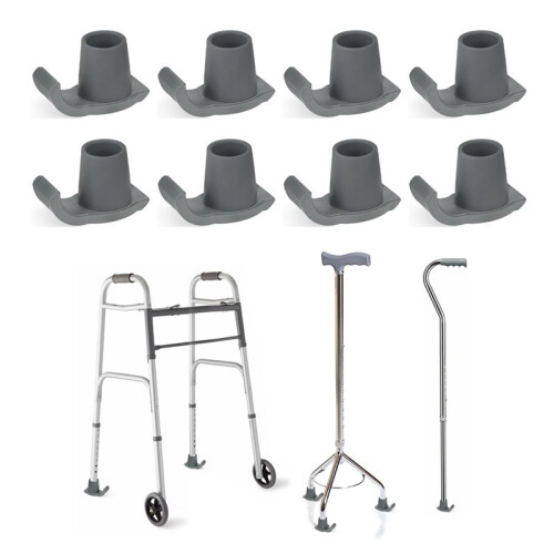 8 Pcs Walker Ski Glider Replacement Kit - Anti-Slip Plastic Walking Aid Accessory