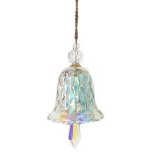 Colored Crystal Bell Ornaments Suncatchers Rainbow Maker, Set of 2 Glass Wind Chimes Pendants Home Decor