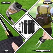 Golfclubreinigingsset, 3 Golfhanddoeken, Golfclubreinigingsborstel, Golfzodereparatietool, Golfclubreinigingsset