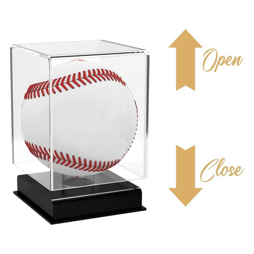 Baseball Display Case,Acrylic UV Protected Acrylic Baseball Display Square for Autographed Baseball,Memorabilia Baseball 2