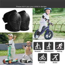 Knäskydd för Barn Armbågsskydd Småbarnsskydd Knäskydd för Flickor Pojkar med Handledsskydd Svart