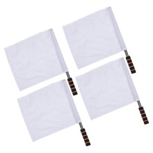 White Sports Referee Flag 4 Pieces Track and Field Event Referee Flag Football Goal Flag Flag Bearer Flag Sponge Handle